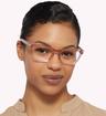 Nude Tommy Jeans TJ0080 Cat-eye Glasses - Modelled by a female