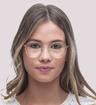 Gold Tommy Jeans TJ0089 -48 Oval Glasses - Modelled by a female