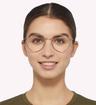Gold Tommy Jeans TJ0089 -51 Oval Glasses - Modelled by a female