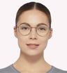 Matte Ruthenium Tommy Jeans TJ0090 Square Glasses - Modelled by a female
