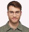 Ruthenium Tommy Jeans TJ0091 Rectangle Glasses - Modelled by a male