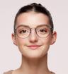 Blue Tommy Jeans TJ0096 Rectangle Glasses - Modelled by a female
