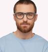 Slate Waterhaul Crantock Round Glasses - Modelled by a male