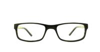 Black Grey Animal Ashton Rectangle Glasses - Front