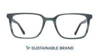 GREEN STRIATION Arden Birch Rectangle Glasses - Front