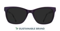 Purple Mottle Arden Cedar Rectangle Glasses - Sun