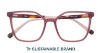 Matte Rose Arden Ivy Square Glasses - Flat-lay