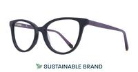 Black/Lilac Arden Lily Cat-eye Glasses - Angle