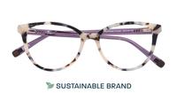 Milky Mottle/ Purple Arden Lily Cat-eye Glasses - Flat-lay