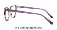 Milky Mottle/ Purple Arden Lily Cat-eye Glasses - Side