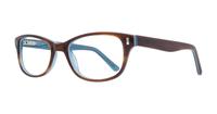 Brown / Teal Aspire Addison Oval Glasses - Angle