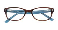 Brown / Teal Aspire Addison Oval Glasses - Flat-lay