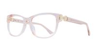 Crystal Nude Aspire Evelyn Rectangle Glasses - Angle