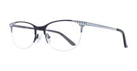 Matte Black / White Aspire Gwen Rectangle Glasses - Angle