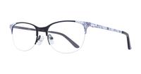 Matte Black White Flowers Aspire Gwen Rectangle Glasses - Angle