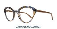 Blue Brown Havana Aspire Harley Cat-eye Glasses - Angle