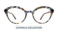 Blue Brown Havana Aspire Harley Cat-eye Glasses - Front