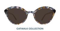 Blue Brown Havana Aspire Harley Cat-eye Glasses - Sun