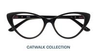 Black Aspire Harriet Cat-eye Glasses - Flat-lay