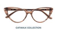 Crystal Grey Brown Stripes Aspire Harriet Cat-eye Glasses - Flat-lay