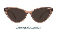 Crystal Grey Brown Stripes Aspire Harriet Cat-eye Glasses - Sun