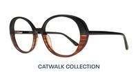 Gradient Black / Brown Horn Aspire Hattie Oval Glasses - Angle
