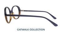 Gradient Blue / Brown Horn Aspire Hattie Oval Glasses - Side