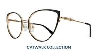 Shiny Gold / Black Aspire Kamila Cat-eye Glasses - Angle