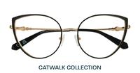 Shiny Gold / Black Aspire Kamila Cat-eye Glasses - Flat-lay