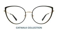 Shiny Gold / Black Aspire Kamila Cat-eye Glasses - Front