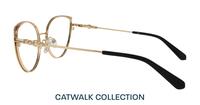 Shiny Gold / Black Aspire Kamila Cat-eye Glasses - Side