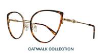 Shiny Gold / Havana Aspire Kamila Cat-eye Glasses - Angle