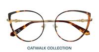 Shiny Gold / Havana Aspire Kamila Cat-eye Glasses - Flat-lay