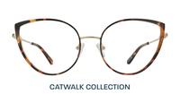 Shiny Gold / Havana Aspire Kamila Cat-eye Glasses - Front