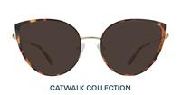 Shiny Gold / Havana Aspire Kamila Cat-eye Glasses - Sun