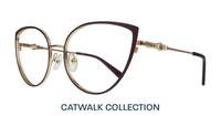 Shiny Gold / Purple Aspire Kamila Cat-eye Glasses - Angle