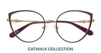 Shiny Gold / Purple Aspire Kamila Cat-eye Glasses - Flat-lay