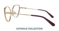 Shiny Gold / Purple Aspire Kamila Cat-eye Glasses - Side