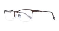 Matte Brown Ben Sherman Goswell Rectangle Glasses - Angle