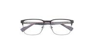 Dark Gunmetal Ben Sherman Stanley Rectangle Glasses - Flat-lay