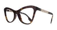 Dark Havana Burberry BE2373U Cat-eye Glasses - Angle
