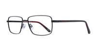 Matte Black / Red CAT 3006 Rectangle Glasses - Angle