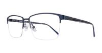 Matte Blue / Horn CAT 3503 Rectangle Glasses - Angle