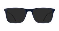 Gloss Navy Horn CAT 3505 Rectangle Glasses - Sun