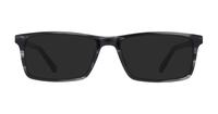 Gloss Black Tortoise CAT Bezel Square Glasses - Sun
