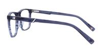 Navy Grey Horn Champion Snag Square Glasses - Side