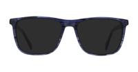 Navy Grey Horn Champion Snag Square Glasses - Sun