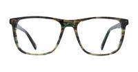 Olive Horn Champion Snag Rectangle Glasses - Front