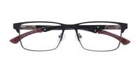Matte Black Champion Trip Rectangle Glasses - Flat-lay