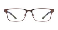 Matte Brown Champion Trip Rectangle Glasses - Front